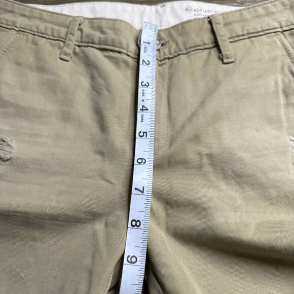 AG Adriano Goldschmied Womens Distressed Ex-Boyfriend Khaki Crop Pants Tan Sz 25 - Picture 9 of 11
